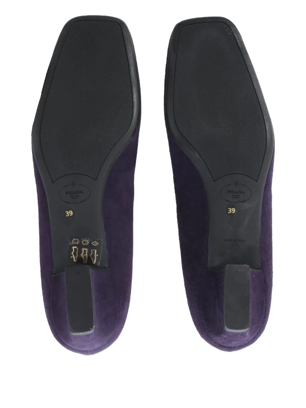 Pre-owned Prada 2000s Suede Low-heel Pumps In Purple