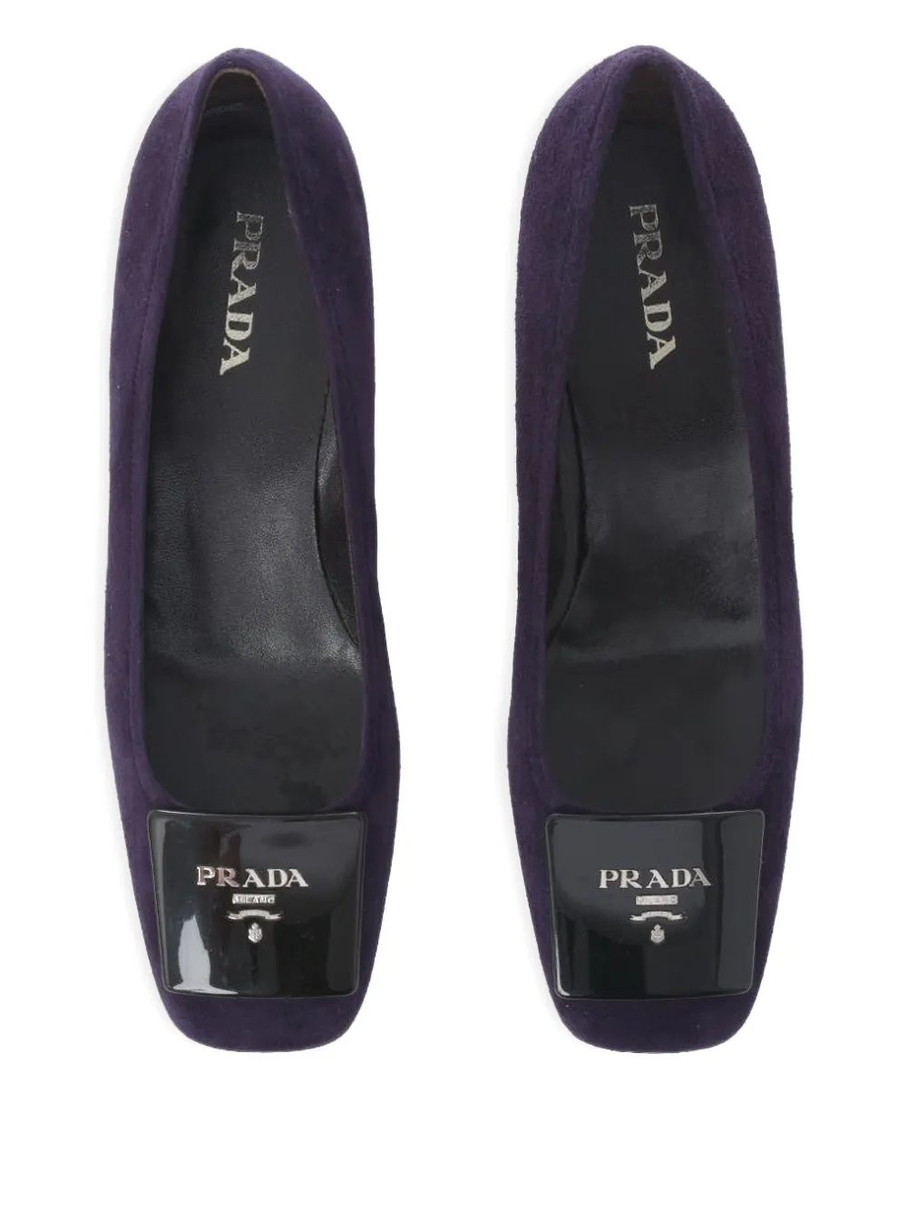Pre-owned Prada 2000s Suede Low-heel Pumps In Purple