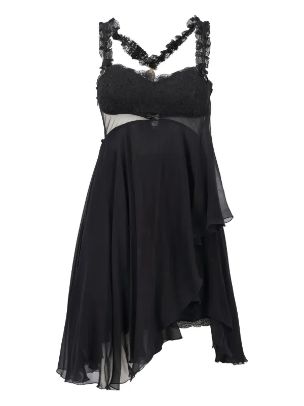 Versace Layered Silk Dress - Black Versace Layered Silk Dress - Black