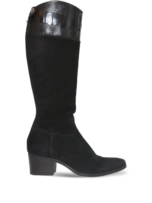 Alberto Fasciani Suede Leather Long Boots Alberto Fasciani Leather knee-high Boots | Black | FARFETCH GE main image 4