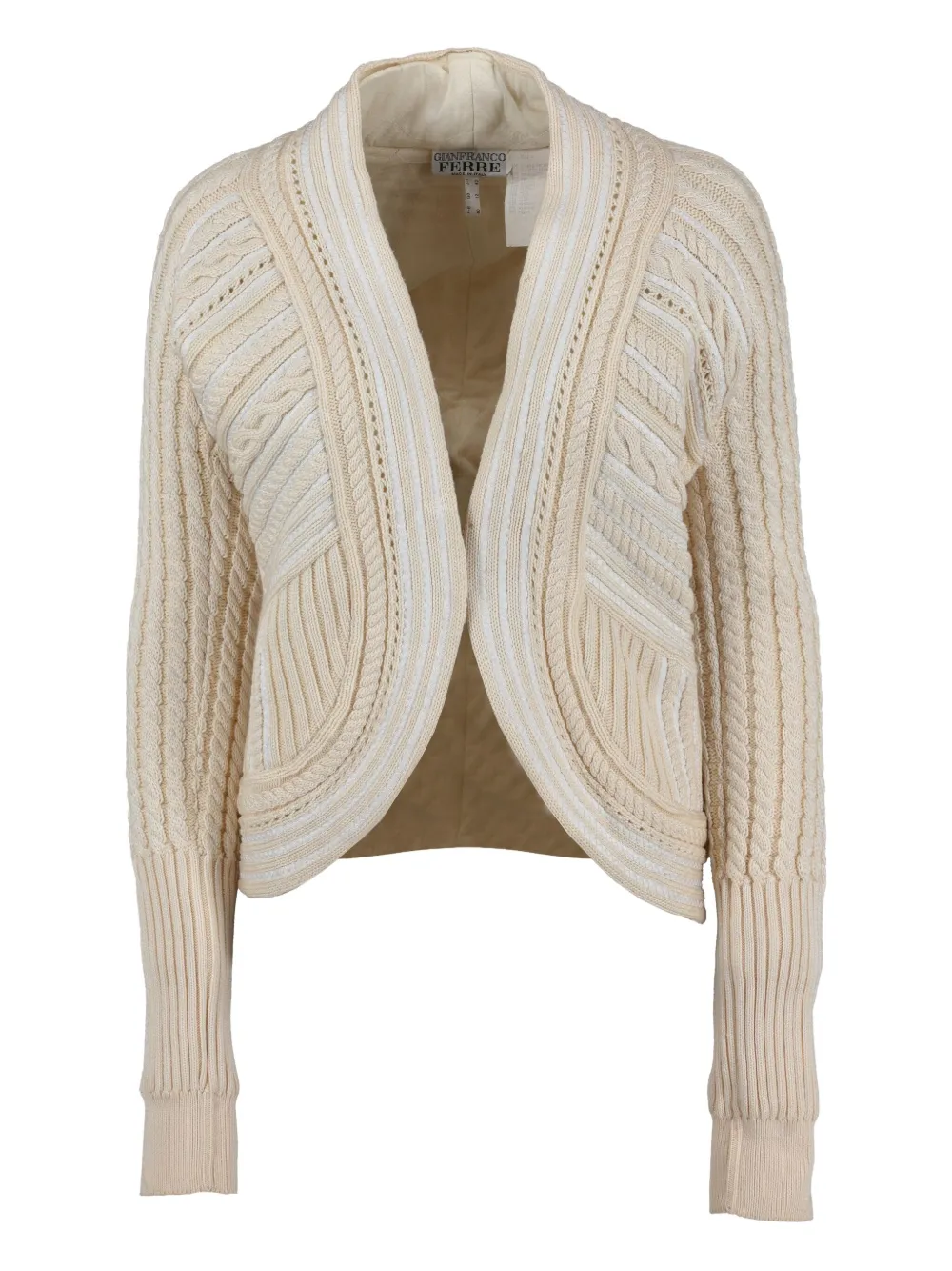 Gianfranco Ferré Pre-Owned cardigan en maille torsadée | tons neutres | Image 1