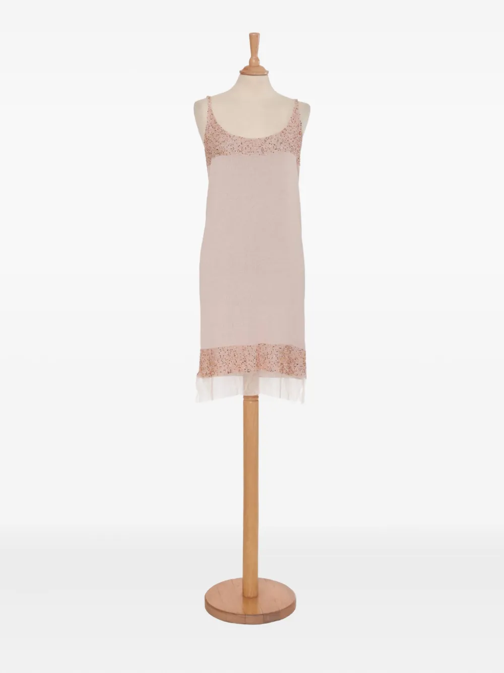 Krizia Pre-Owned bead-embellished midi dress - Roze
