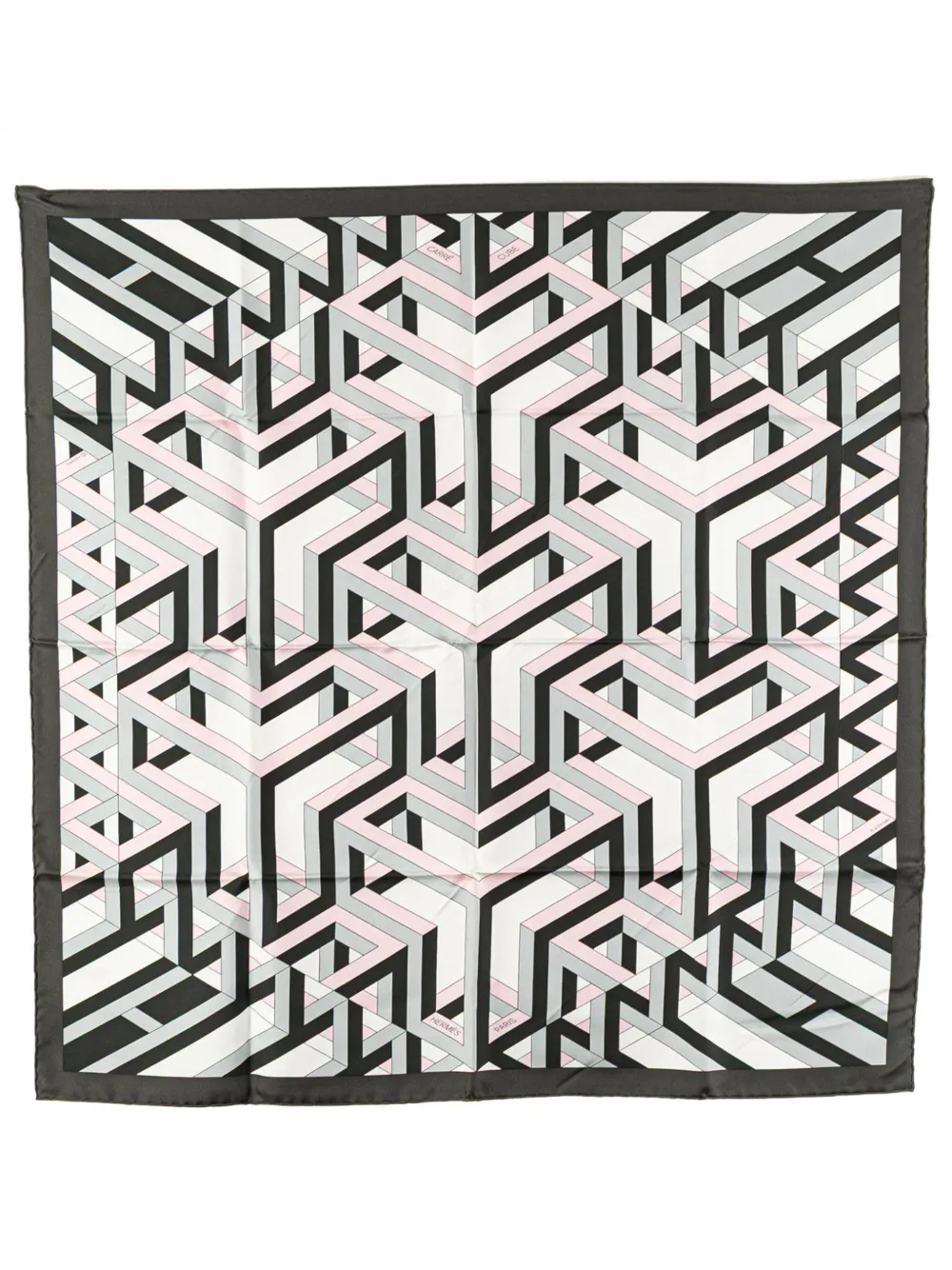 Hermès Pre-Owned mascada Cube de seda del siglo XX | gris | Image 1