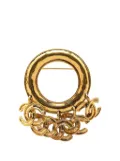 CHANEL Pre-Owned 1994 Gold Plated CC Hoop Brooch costume brooch