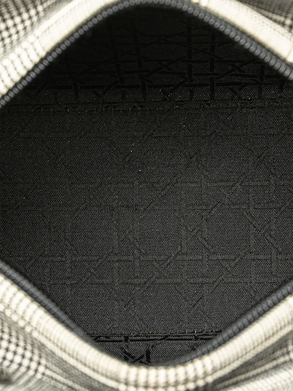 Pre-owned Dior 1999 Medium Canvas Houndstooth Lady  Satchel