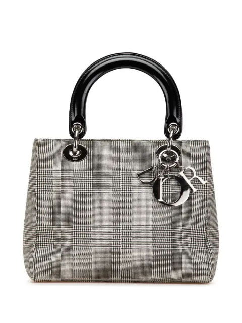 Christian Dior Pre-Owned 1999 Medium Canvas Houndstooth Lady Dior satchel