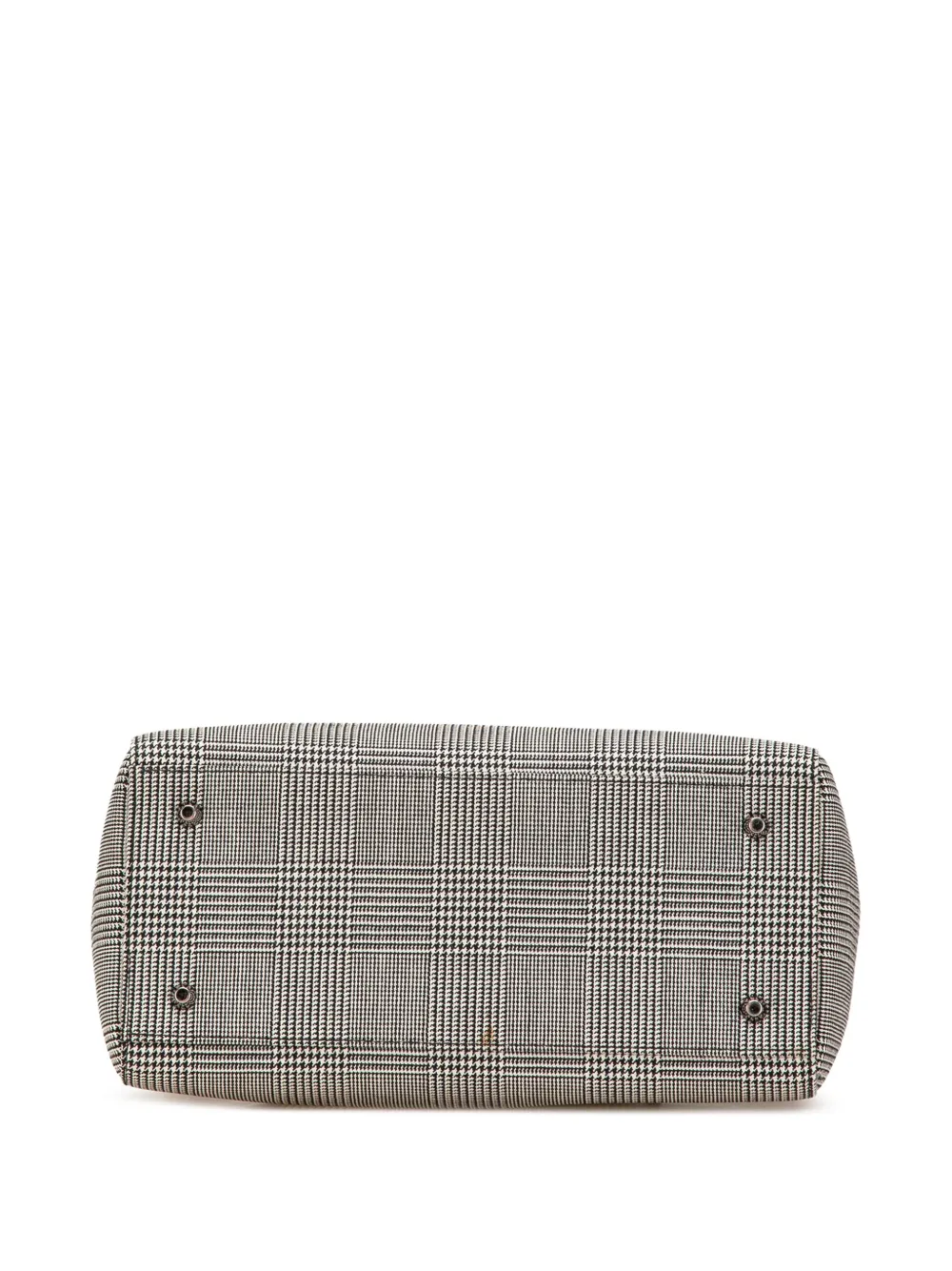 Pre-owned Dior 1999 Medium Canvas Houndstooth Lady  Satchel