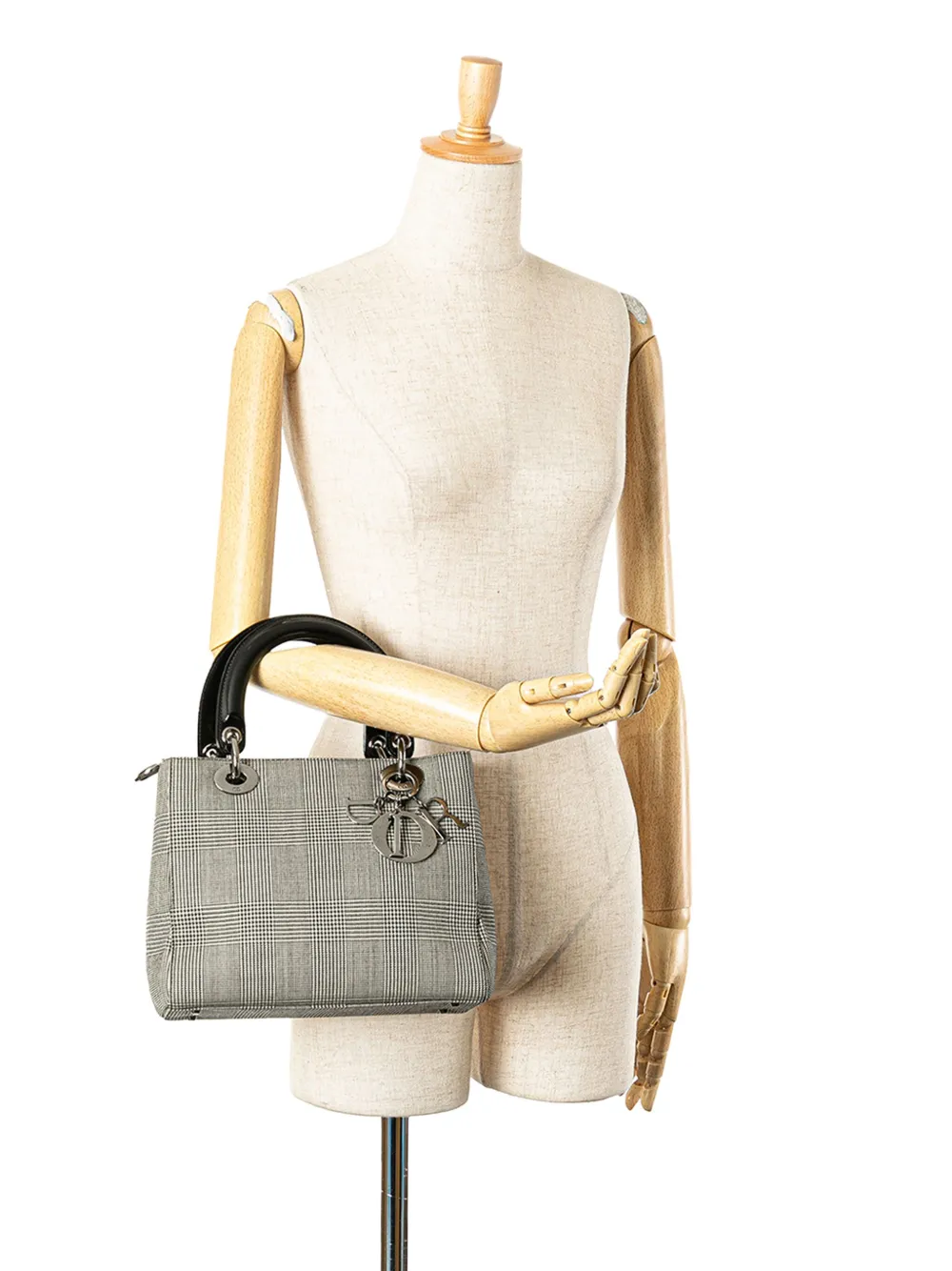 Christian Dior Pre-Owned 1999 Medium Canvas Houndstooth Lady Dior satchel | Pre-Owned | Image 2