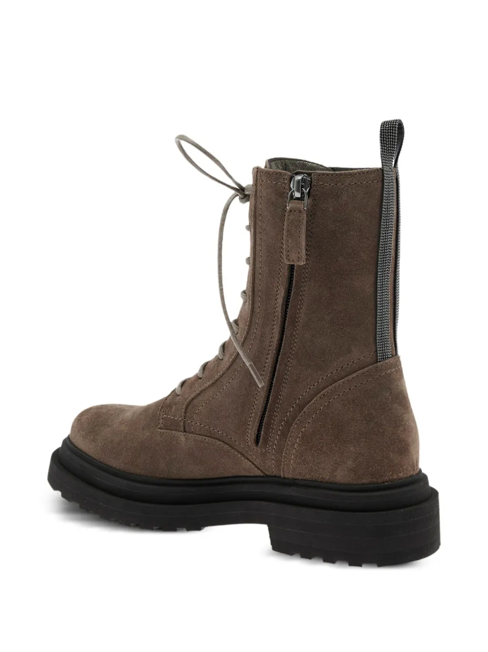 Brunello Cucinelli lace-up combat boots Brown