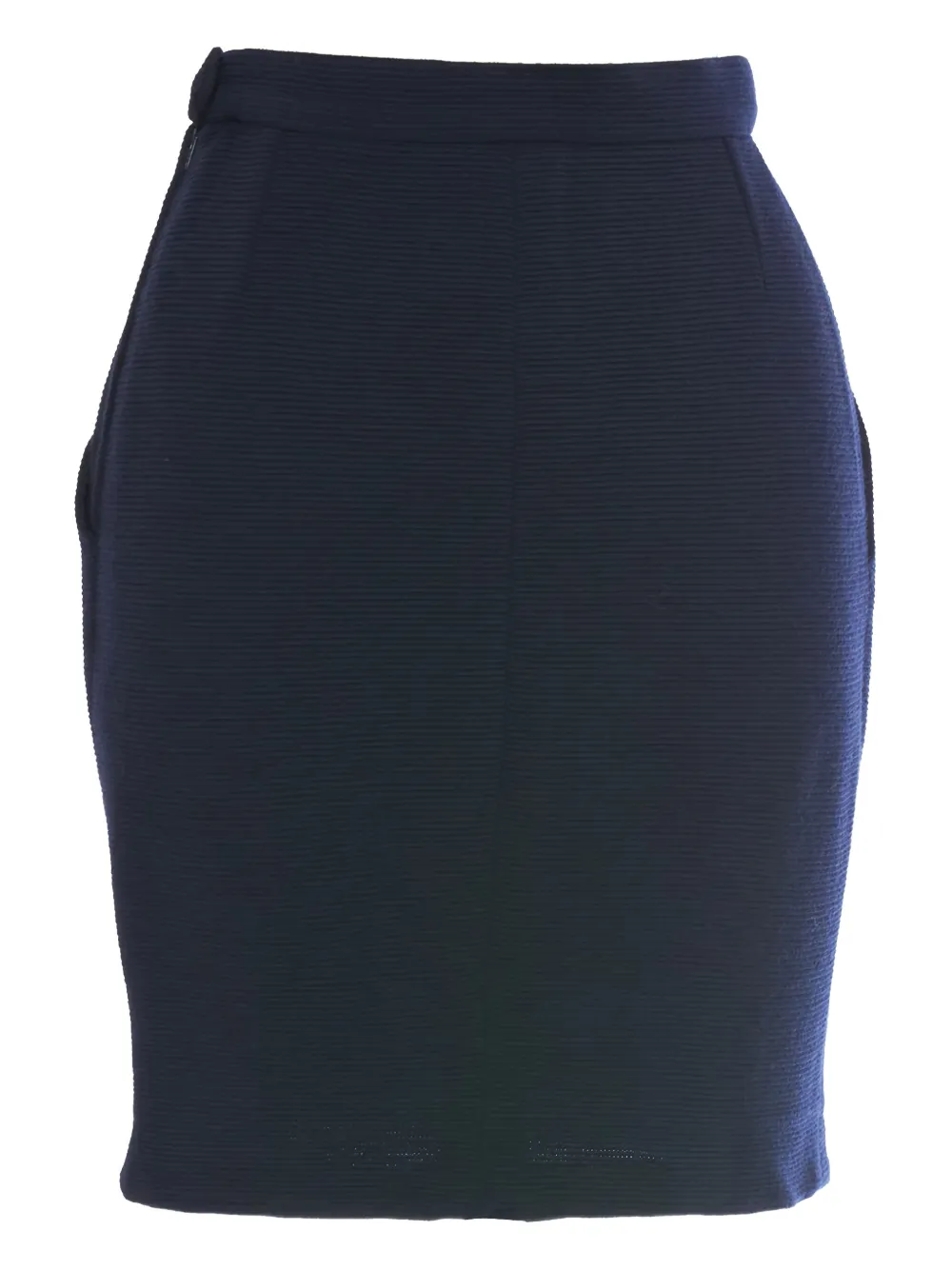 Saint Laurent Pre-Owned wool ribbed skirt - Blauw