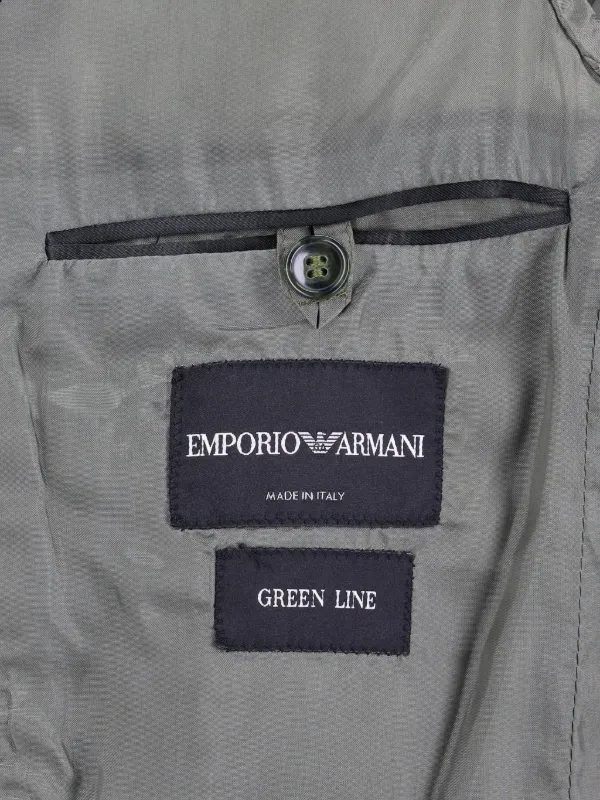 Emporio Armani Pre-Owned Velvet Suit Green FARFETCH IN