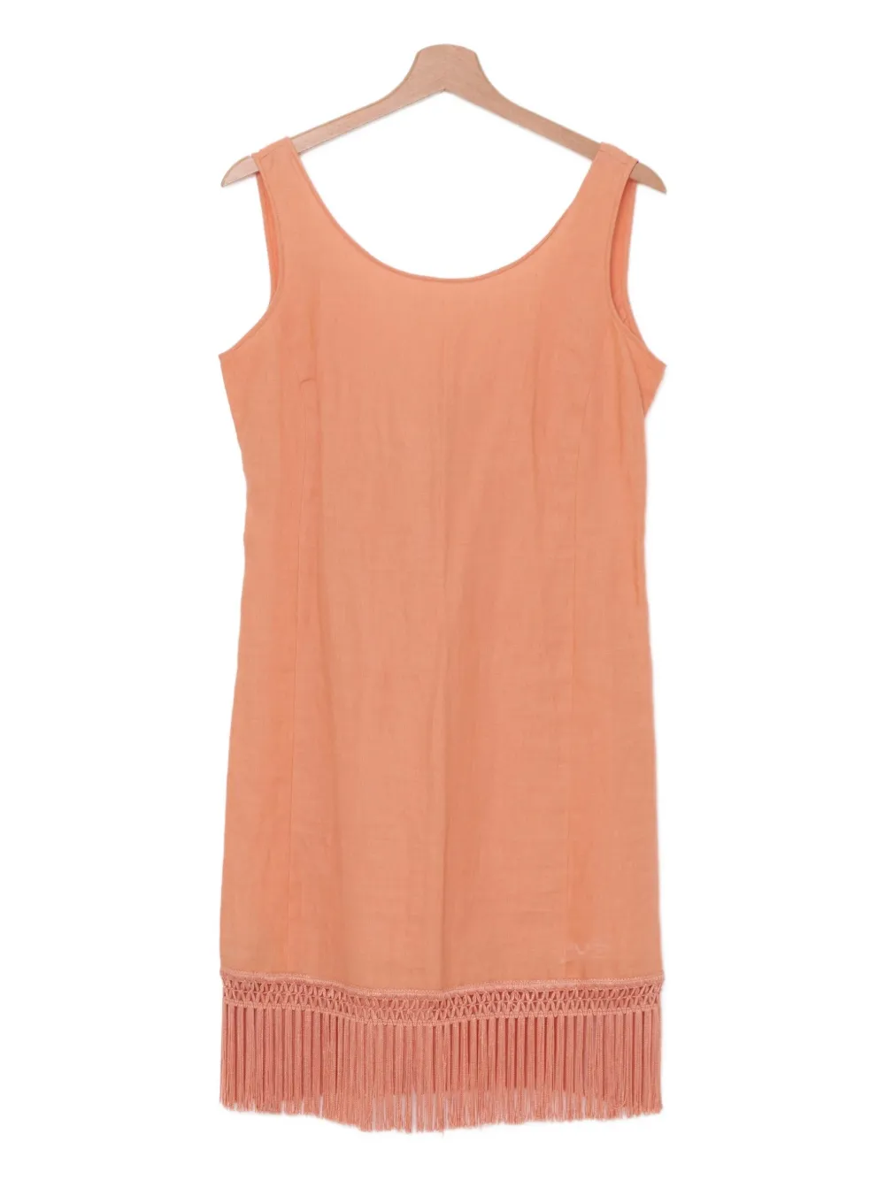 Pre-owned Vintage Linen Midi Dress In Orange