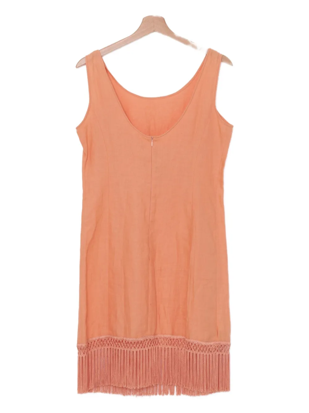 Pre-owned Vintage Linen Midi Dress In Orange