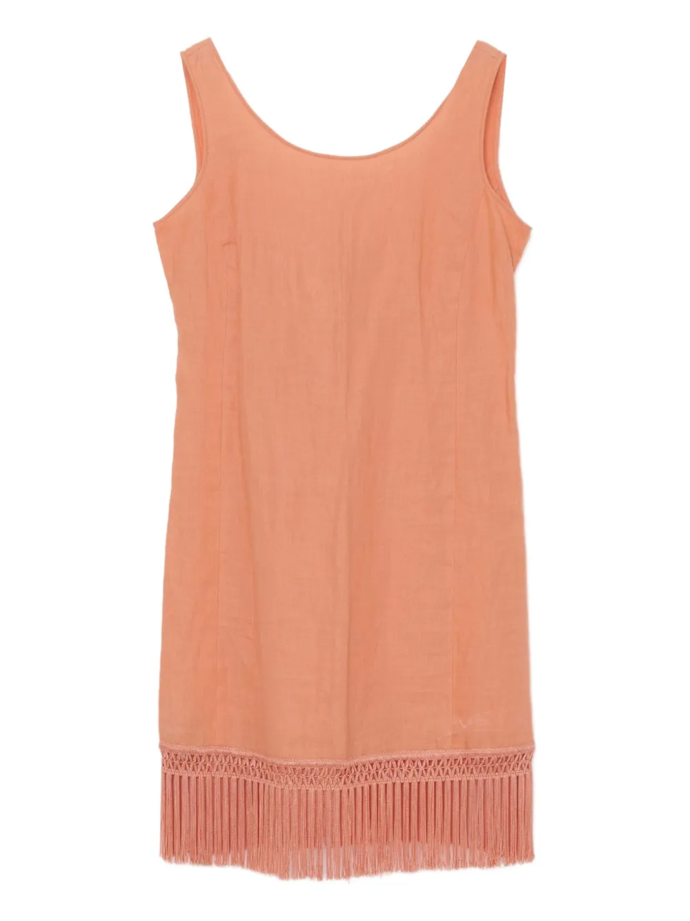 Vintage robe mi-longue pre-owned en lin | orange | Image 1