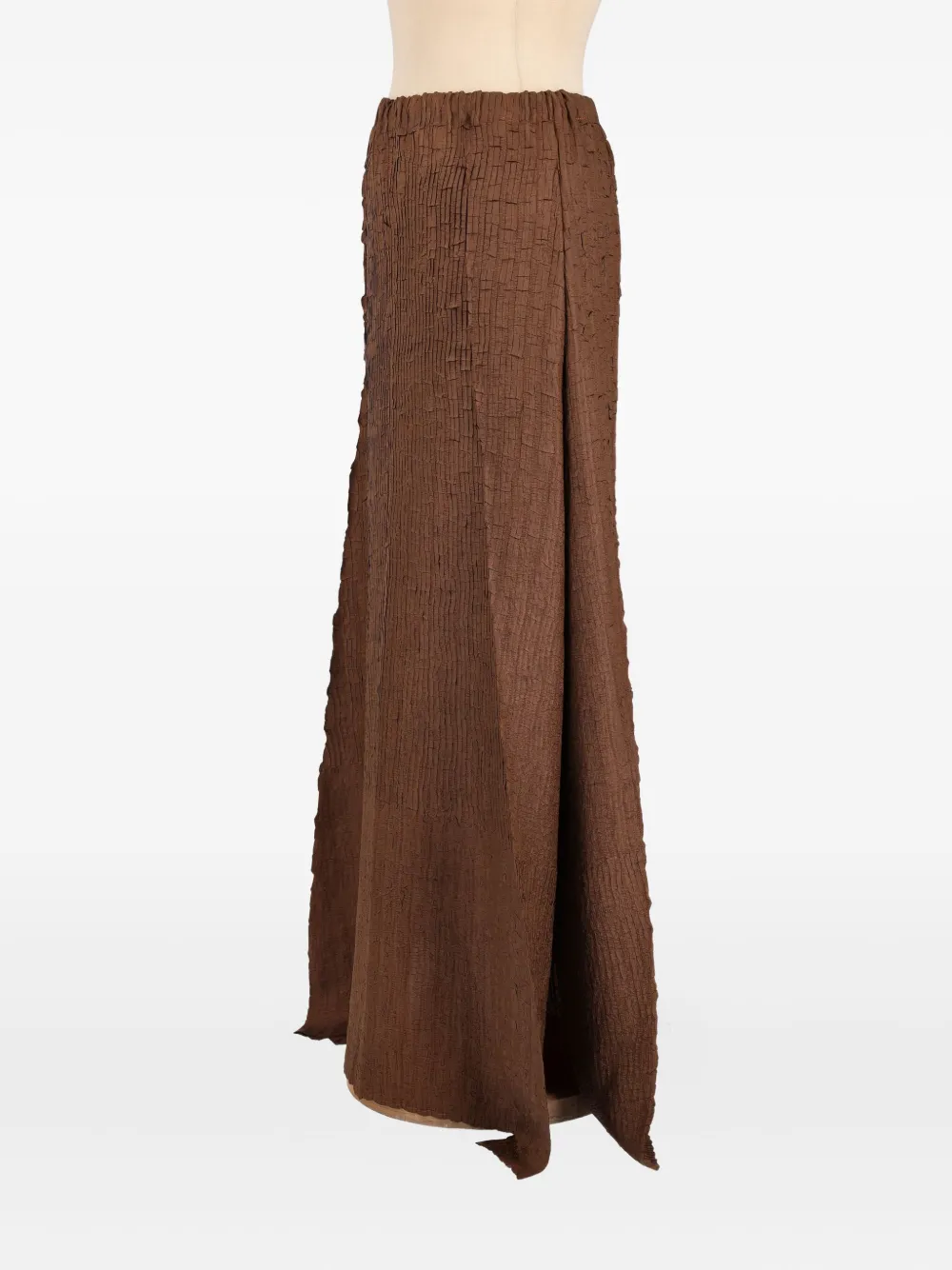 Pre-owned Issey Miyake Wrinkled Maxi Skirt