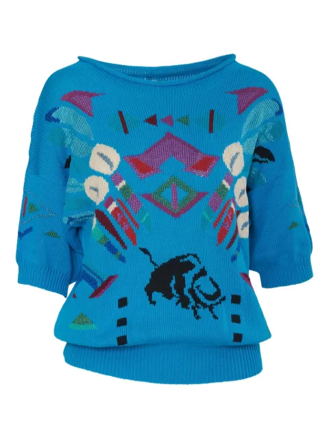 Krizia Pre-Owned intarsia-knit sweater