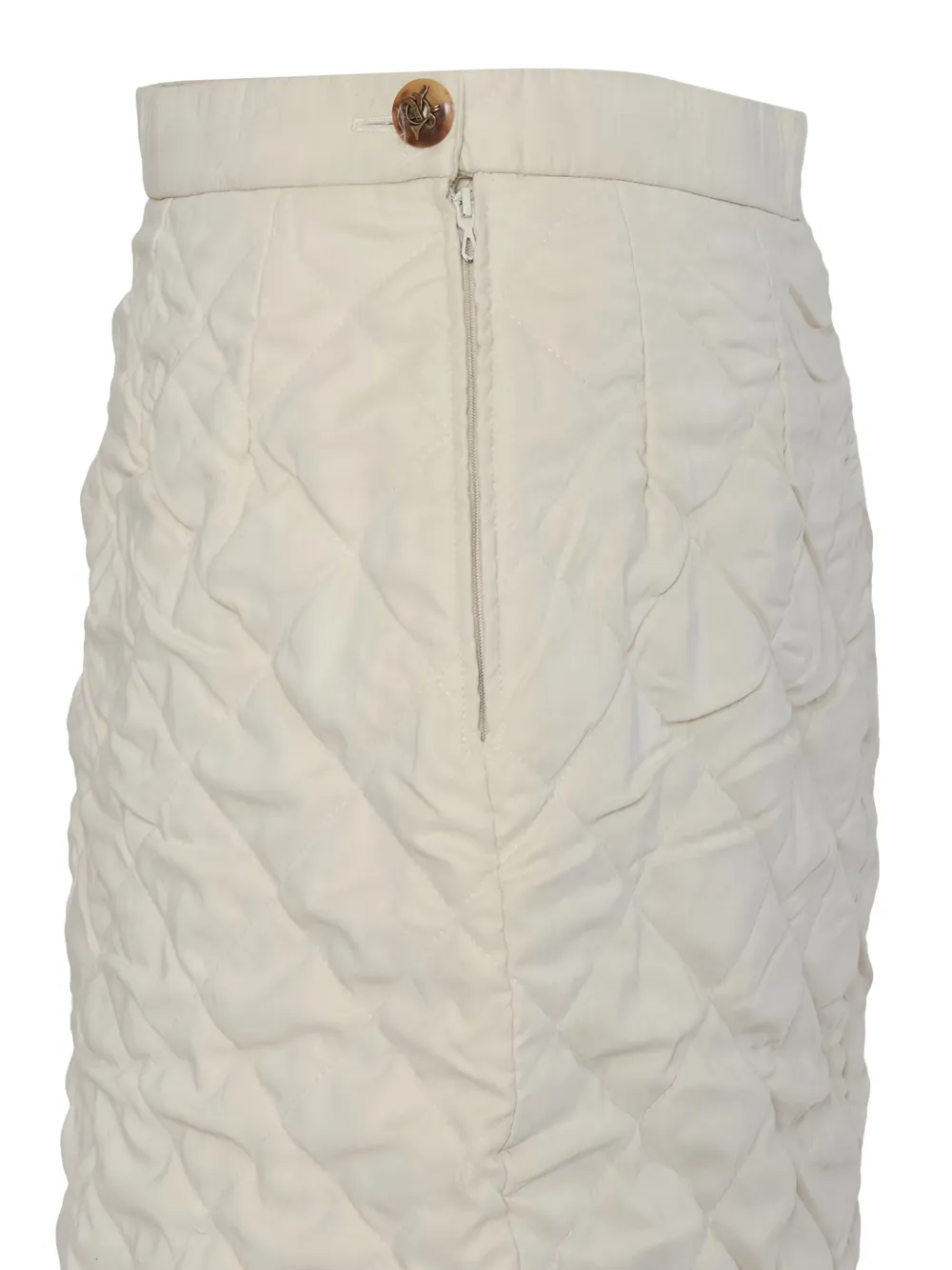 Pre-owned Hermes Quilted Midi Skirt In White
