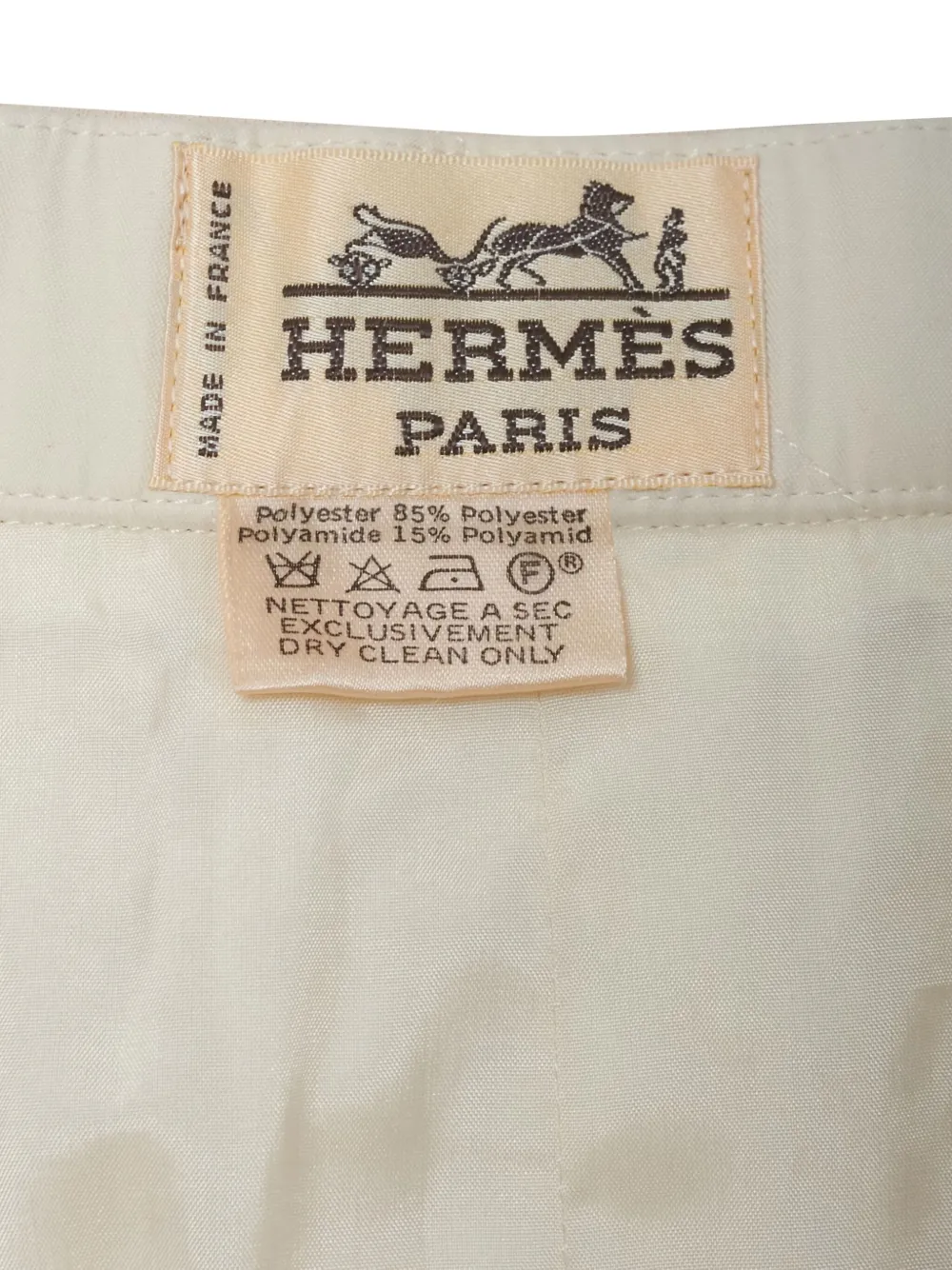Pre-owned Hermes Quilted Midi Skirt In White