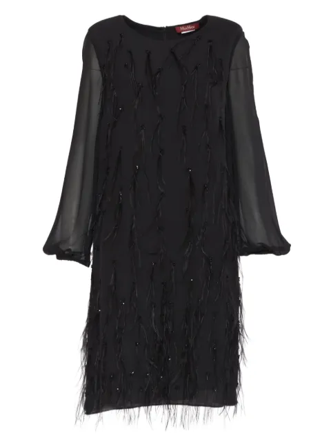 Max Mara feather-detail midi dress
