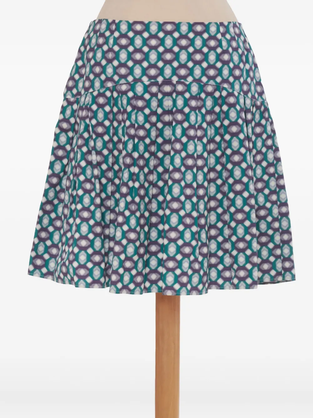 Pre-owned Miu Miu Geometric-pattern Mini Skirt