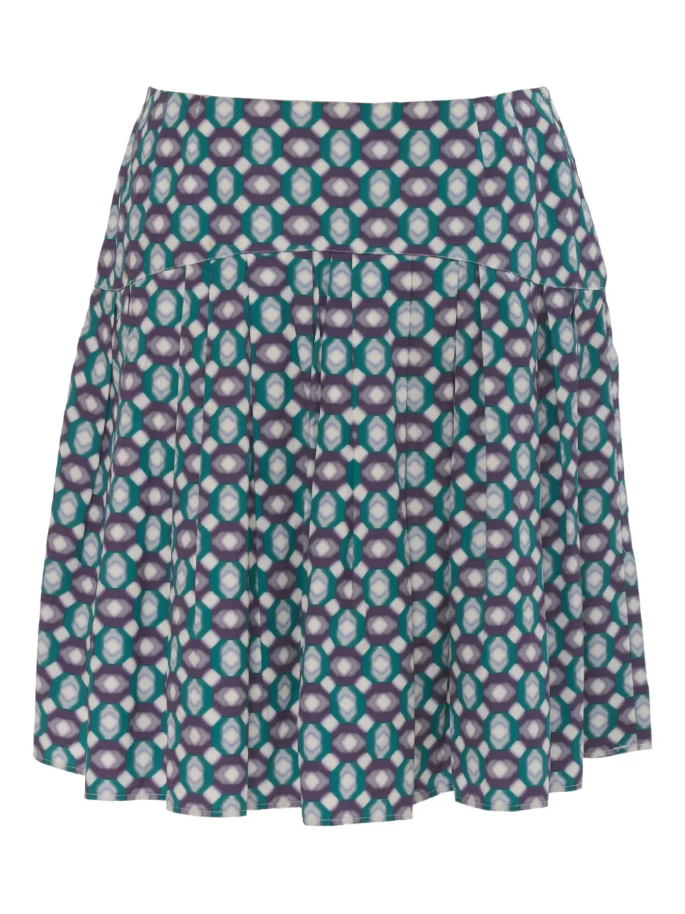 Miu Miu Pre-Owned geometric-pattern mini skirt | Green | Image 1