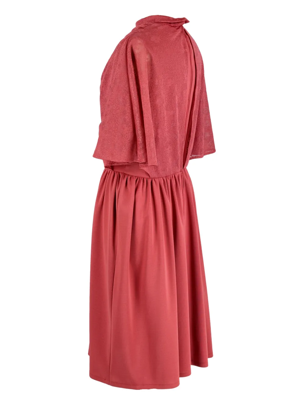 Vintage 1960s pre-owned gedrapeerde midi-jurk met cape - Roze