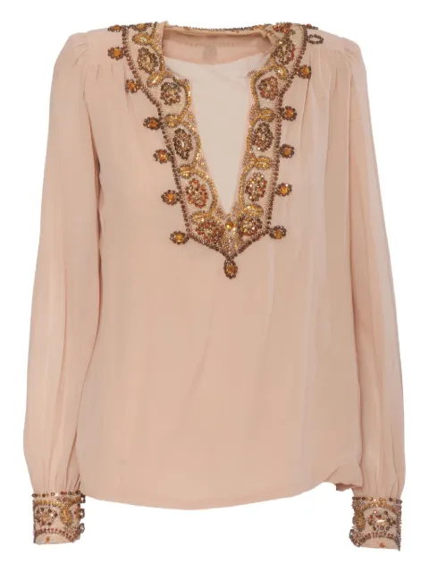 Vintage pre-owned sequin-embellished blouse