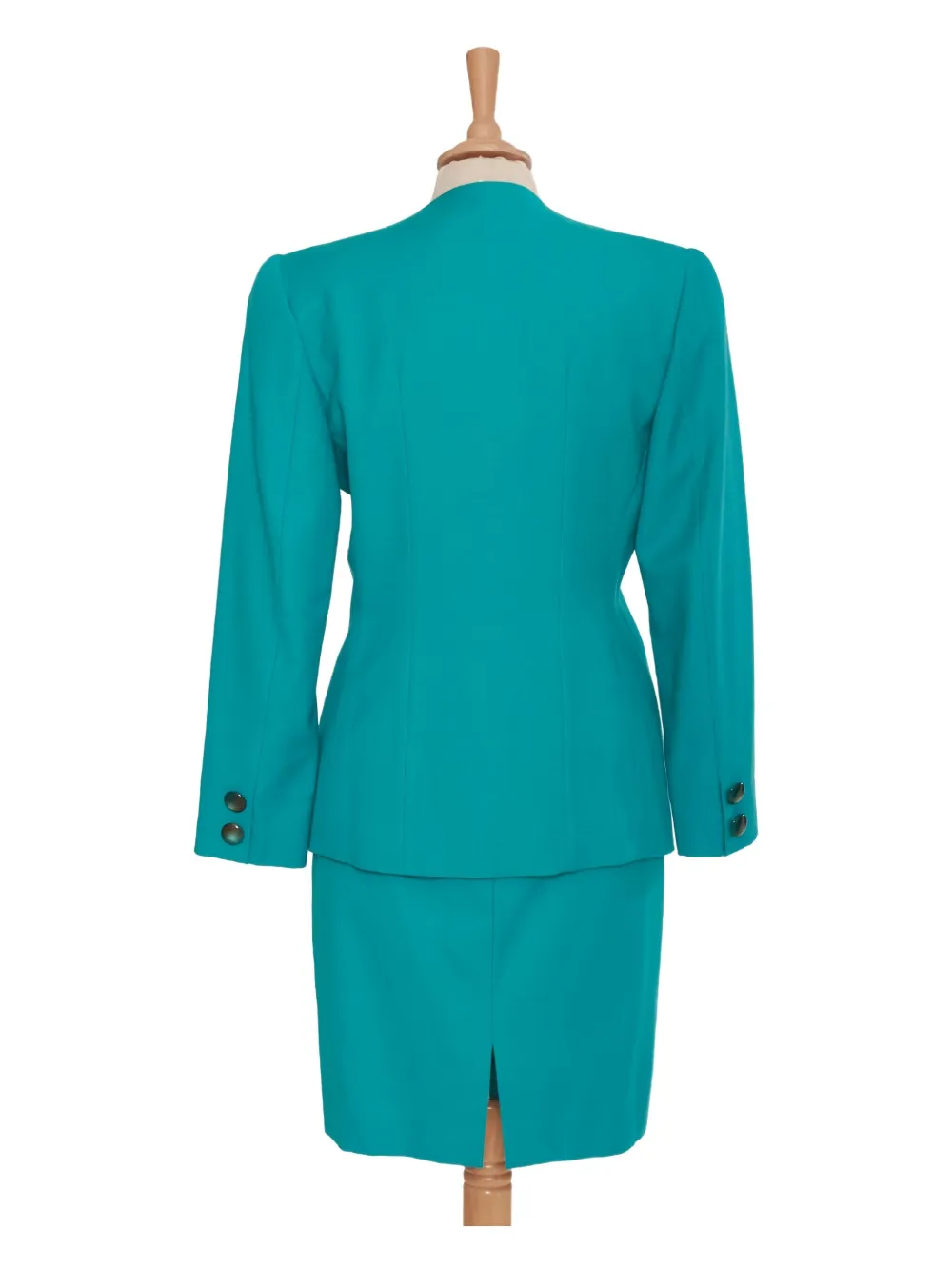 Pre-owned Vintage  Embroidered Wool Suit In Green