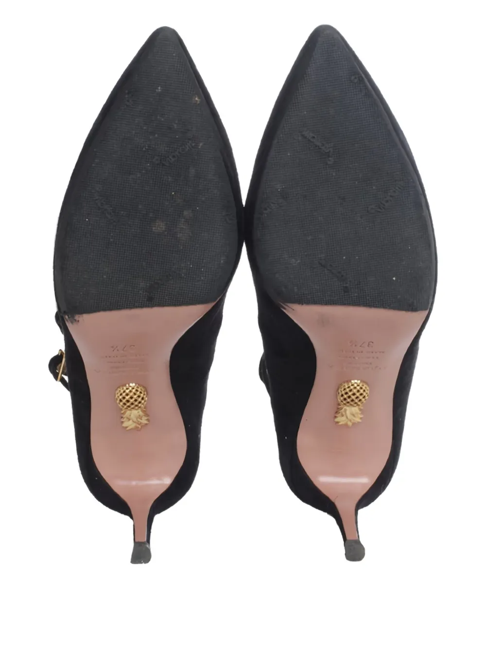 Pre-owned Aquazzura 70mm Suede Pumps In Black
