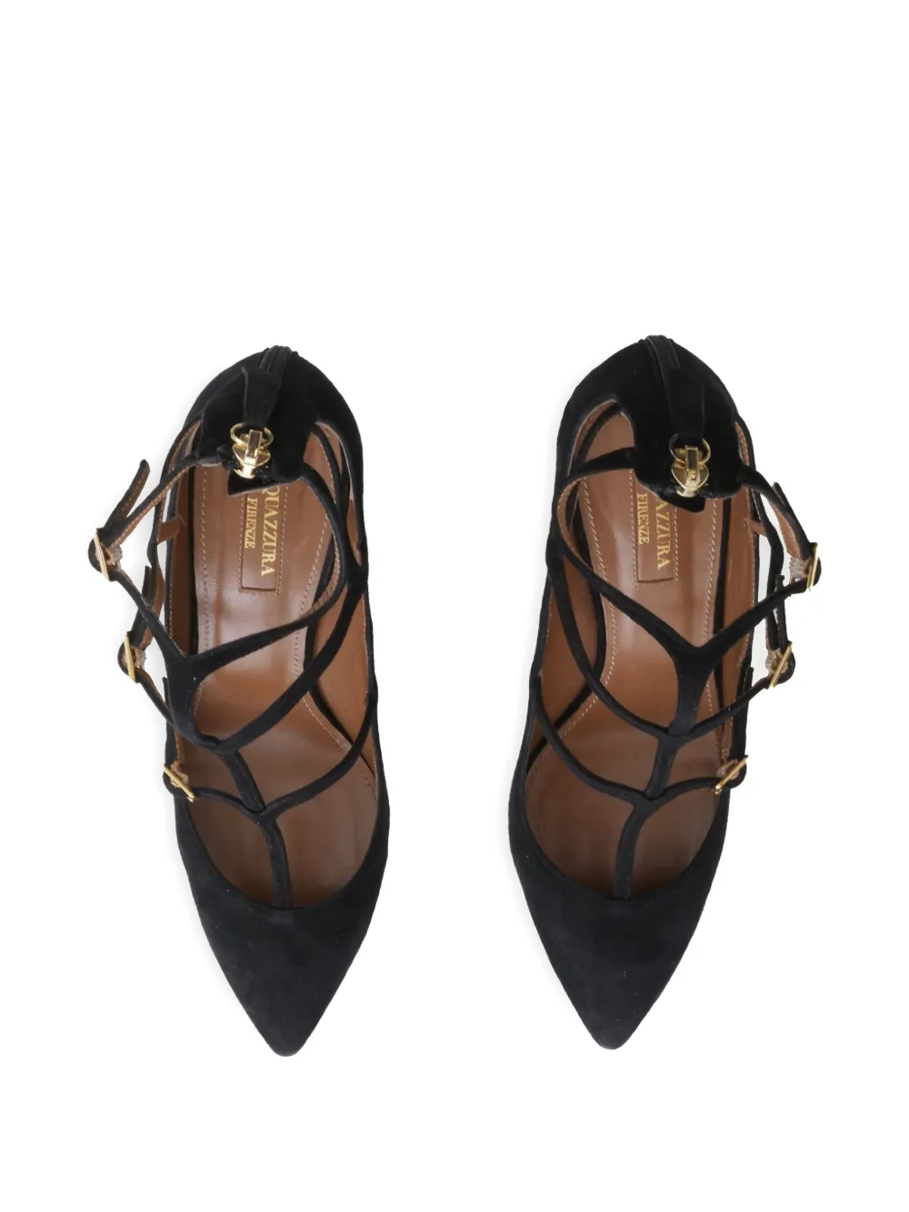 Pre-owned Aquazzura 70mm Suede Pumps In Black