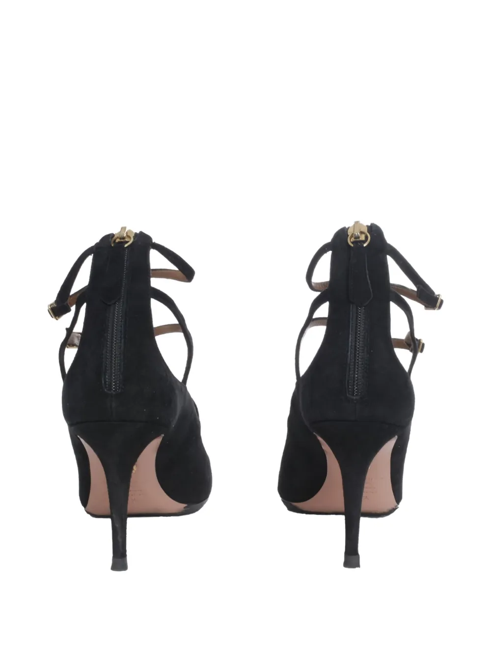 Pre-owned Aquazzura 70mm Suede Pumps In Black