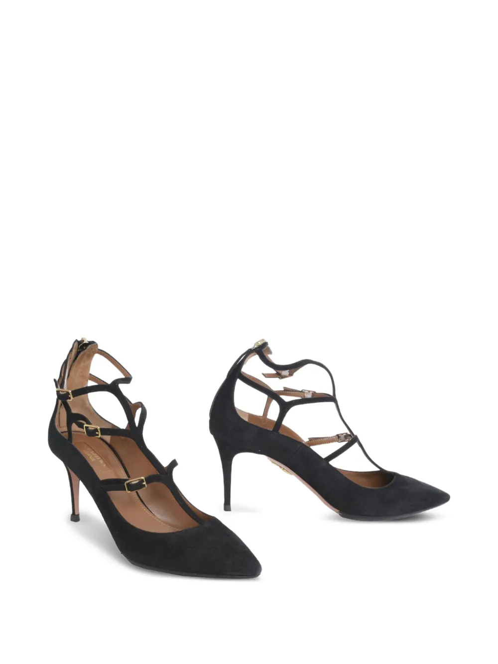 Aquazzura 70 mm suède pumps - Zwart