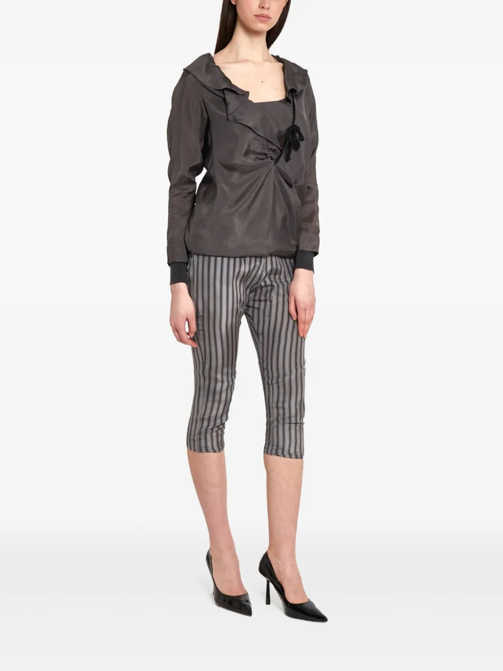 Marni Pre-Owned stripped cropped trousers | Image 2