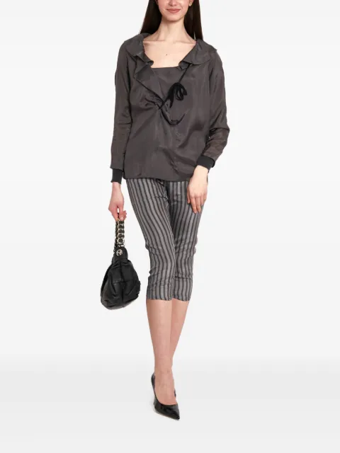 Marni Pre-Owned stripped cropped trousers