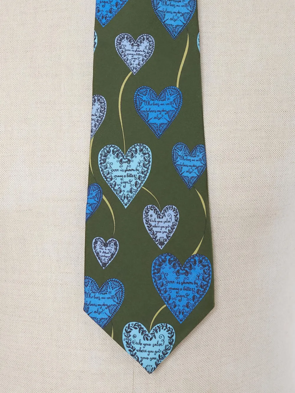 Pre-owned Fornasetti Heart-print Silk Tie