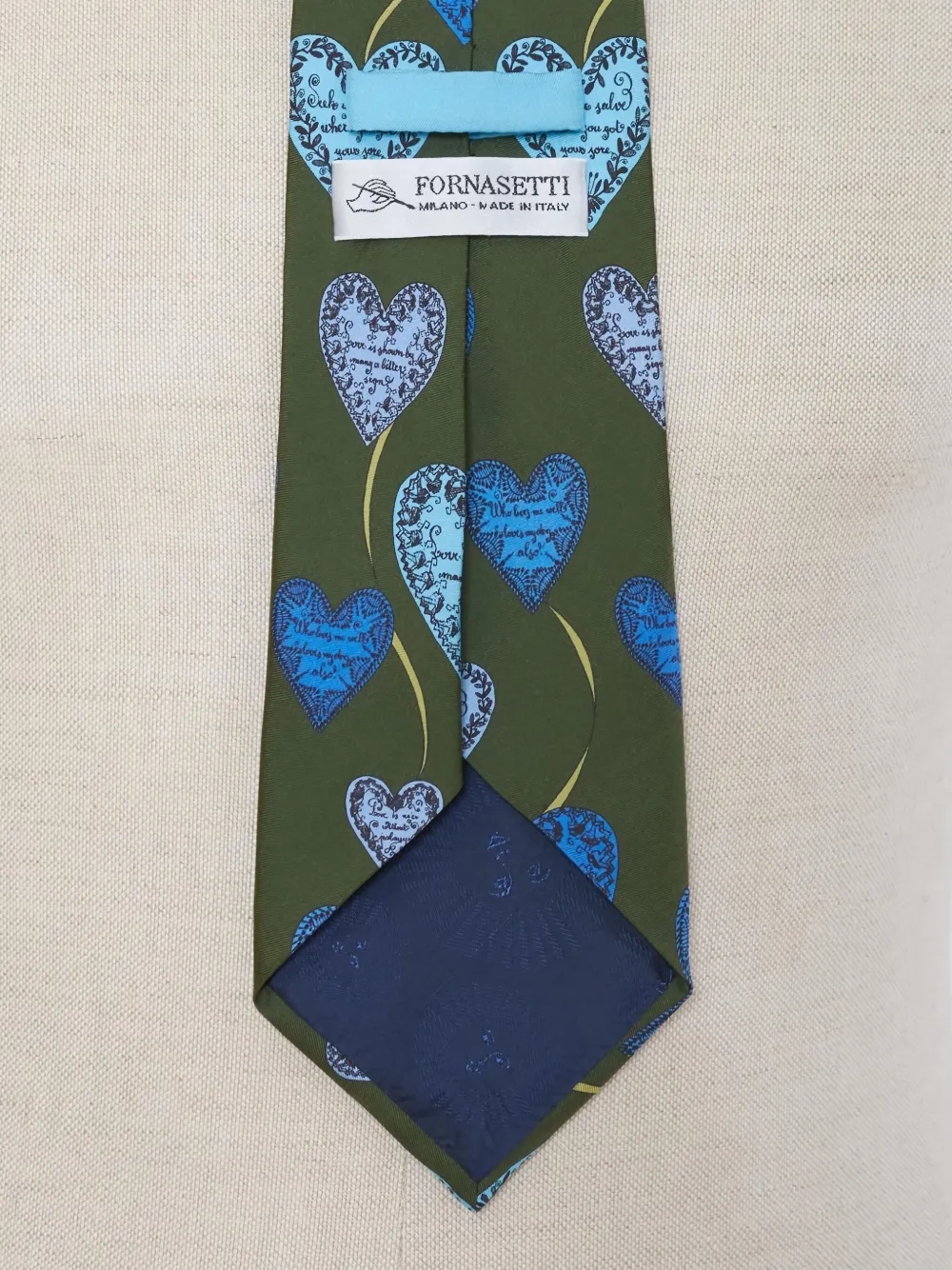 Pre-owned Fornasetti Heart-print Silk Tie