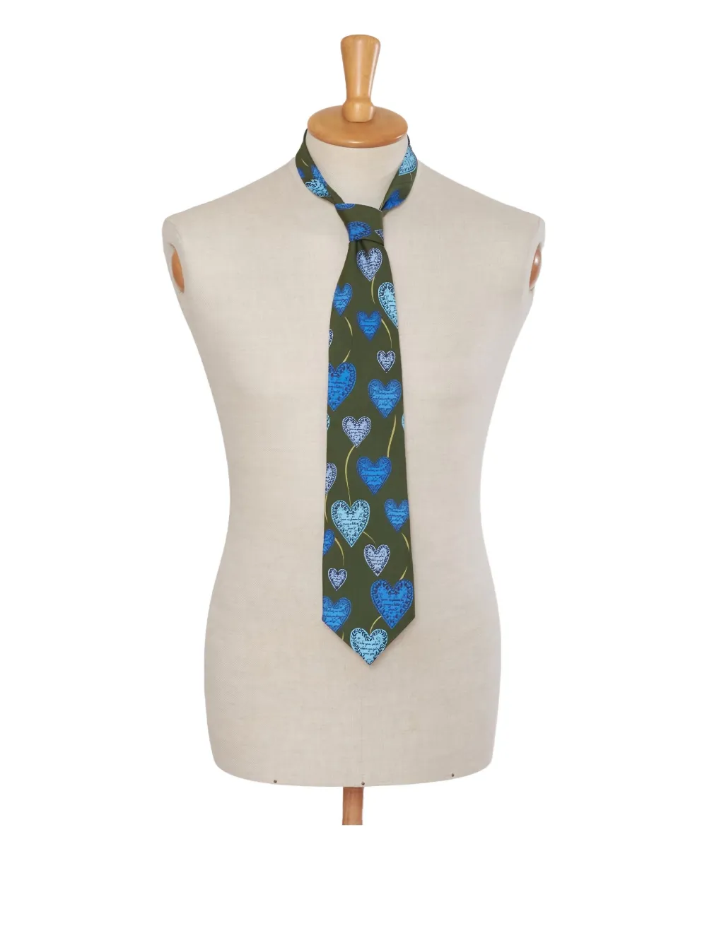 Fornasetti Pre-Owned heart-print silk tie | Green | Image 1