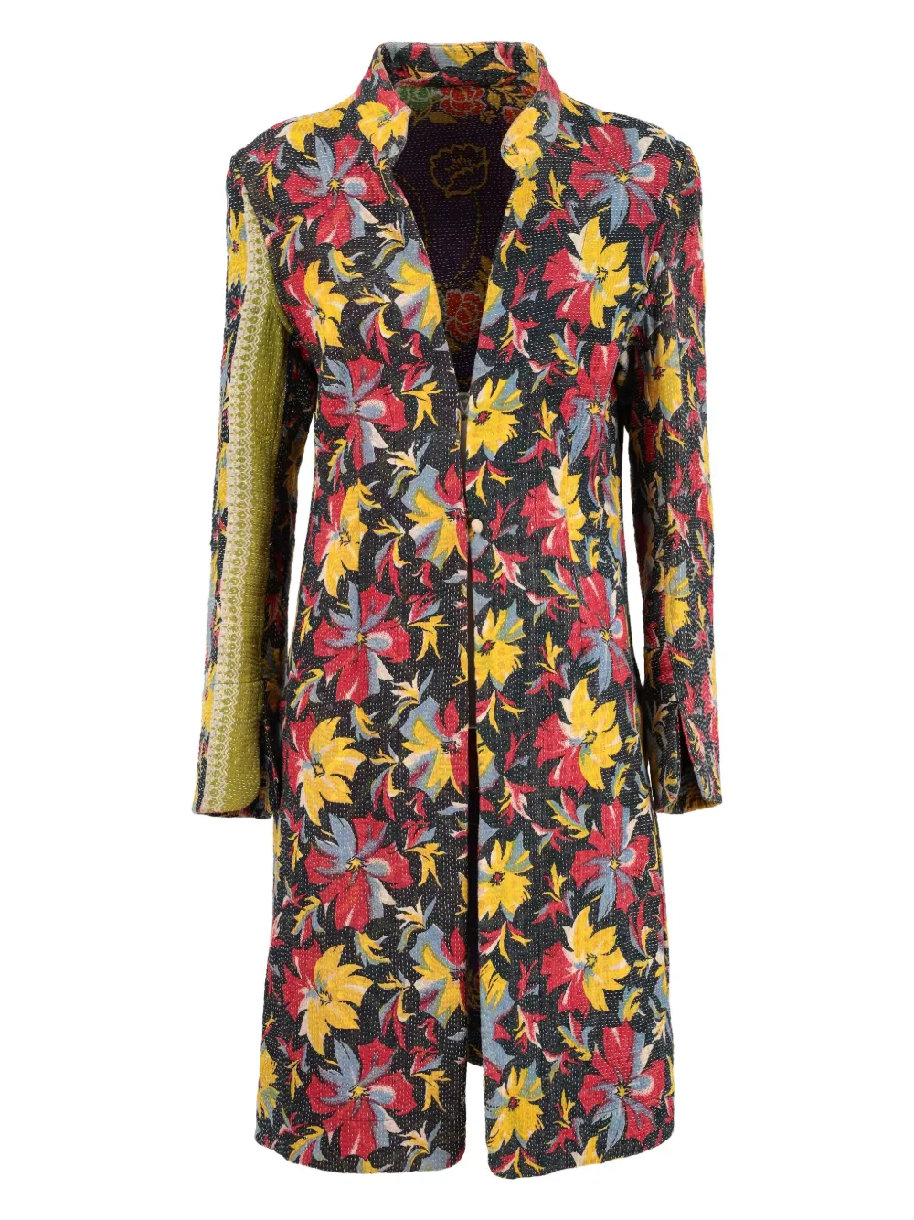 floral-print coat