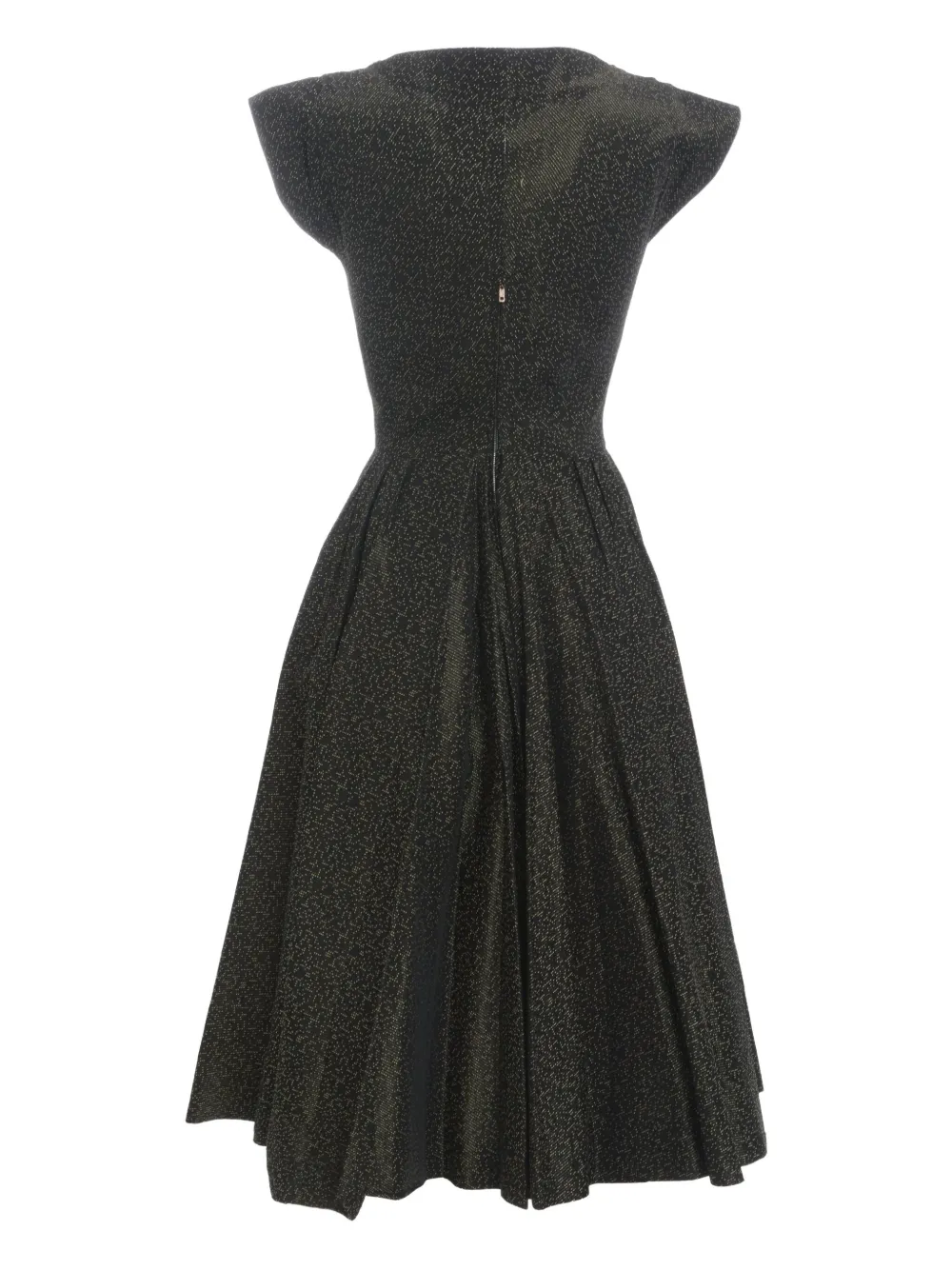 Vintage 1960s pre-owned bow midi dress - Zwart