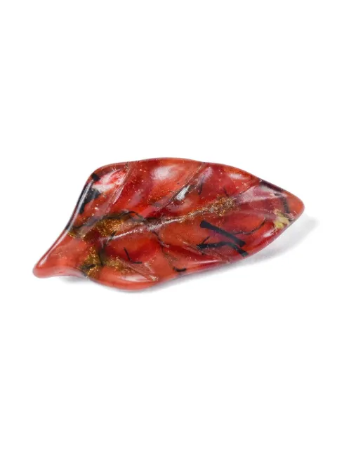 Vintage 1980s leaf-shaped brooch