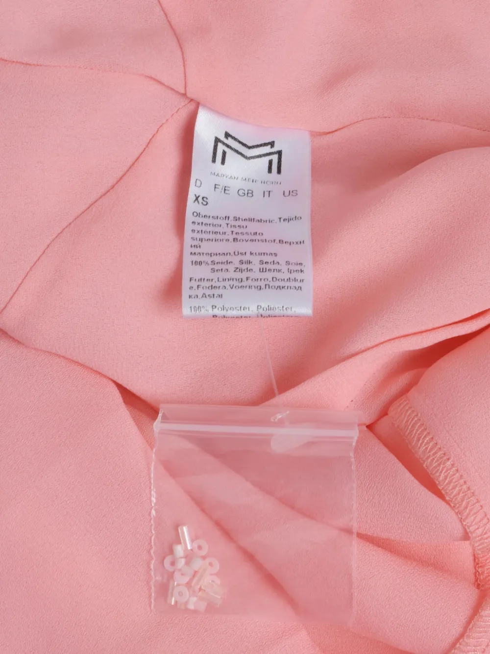 Pre-owned Maryan Mehlhorn  Bead-embellished Mini Dress In Pink