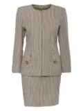 Vintage pre-owned striped suit - Grey