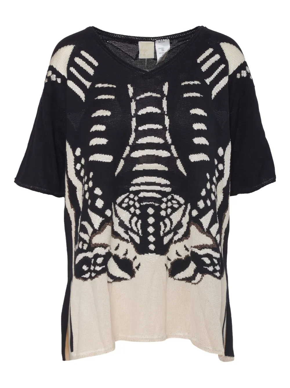 Krizia Pre-Owned playera tejida con motivo en intarsia | negro | Image 1