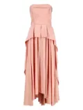 Vintage 1940s pre-owned strapless peplum maxi dress - Pink