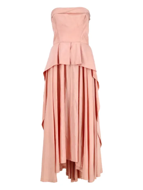 Vintage 1940s pre-owned strapless peplum maxi dress