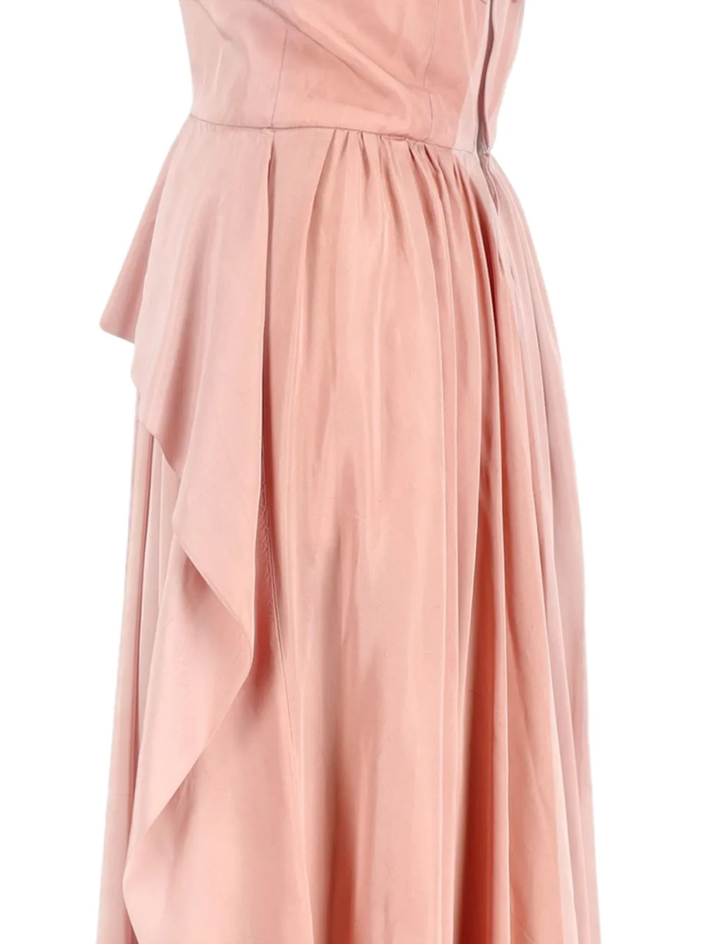 Vintage 1940s pre-owned strapless peplum maxi-jurk - Roze