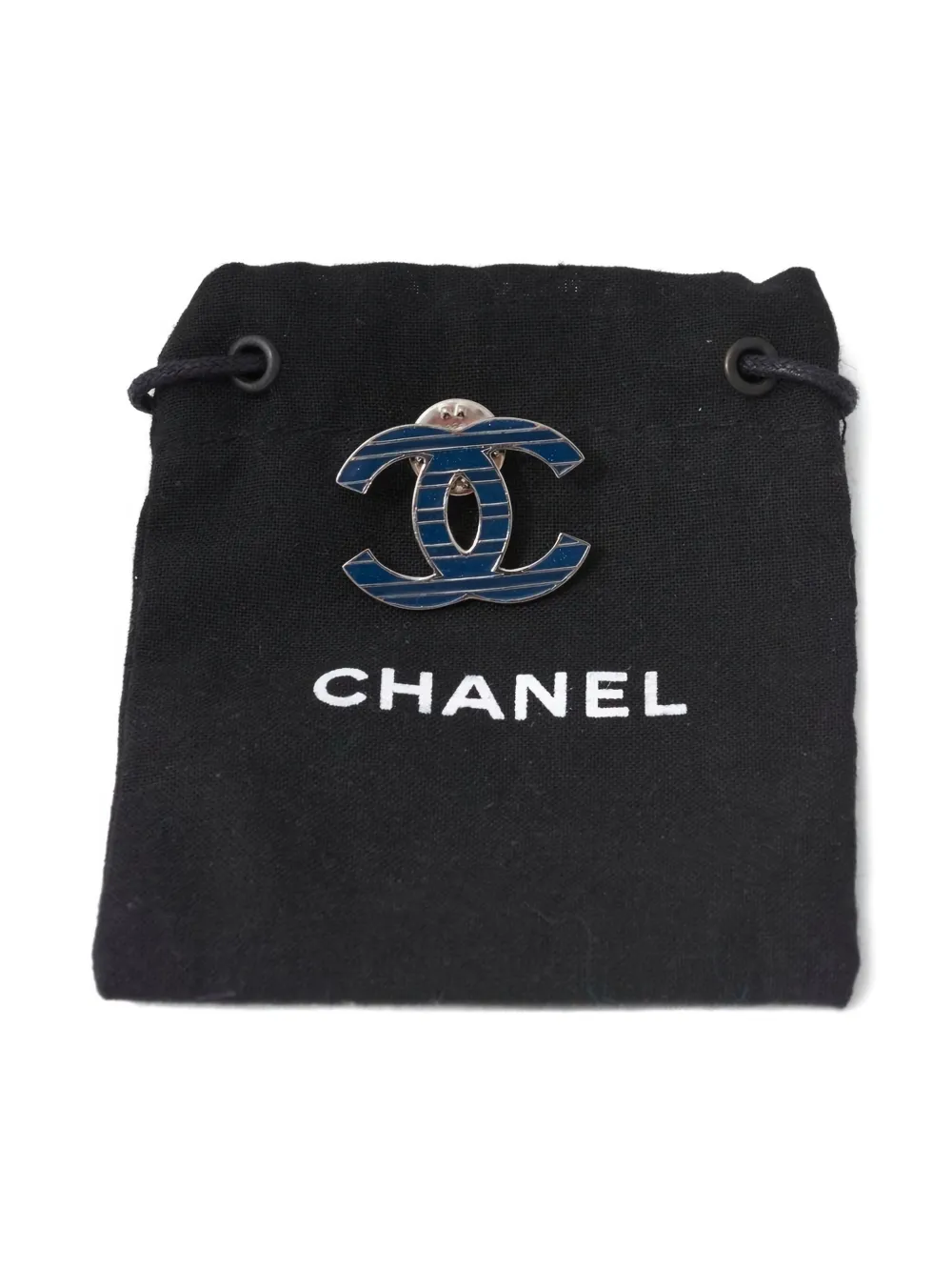 CHANEL Pre-Owned 2010 interlocking CC logo brooch | Silver | Image 1