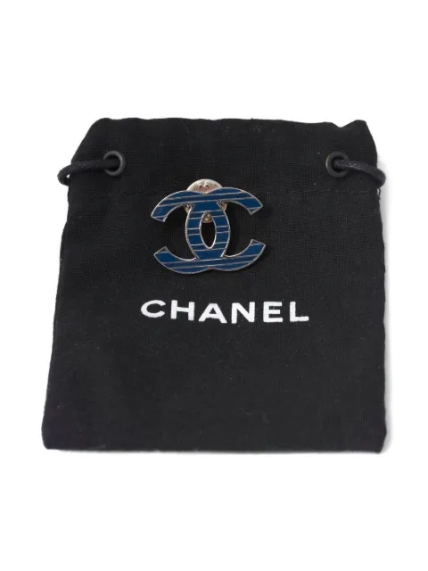 CHANEL Pre-Owned 2010 interlocking CC logo brooch