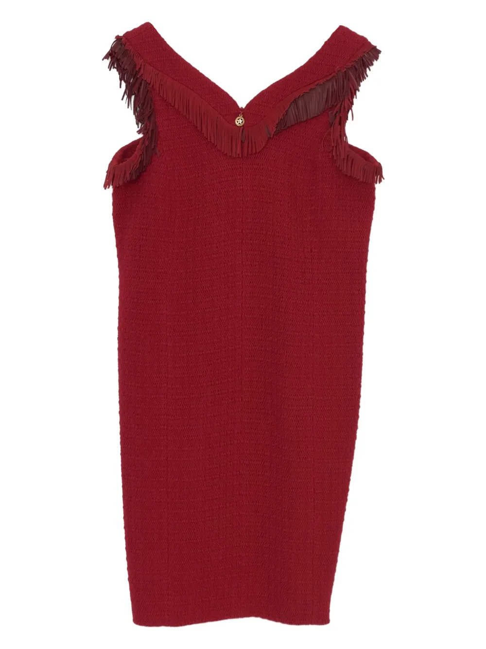 CHANEL Pre-Owned Wollen mouwloze jurk - Rood