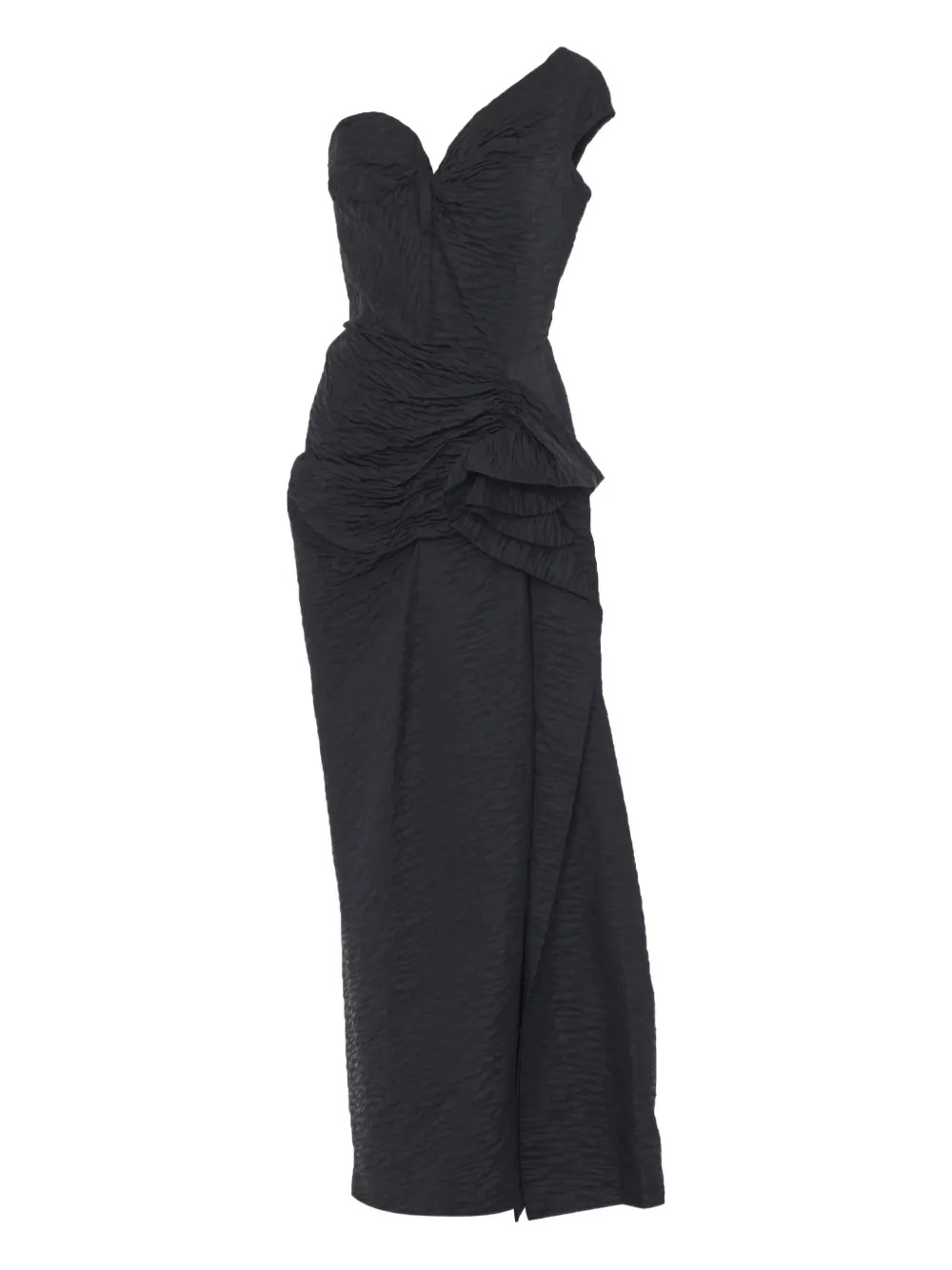 Vintage robe drapée pre-owned à une épaule | noir | Image 1